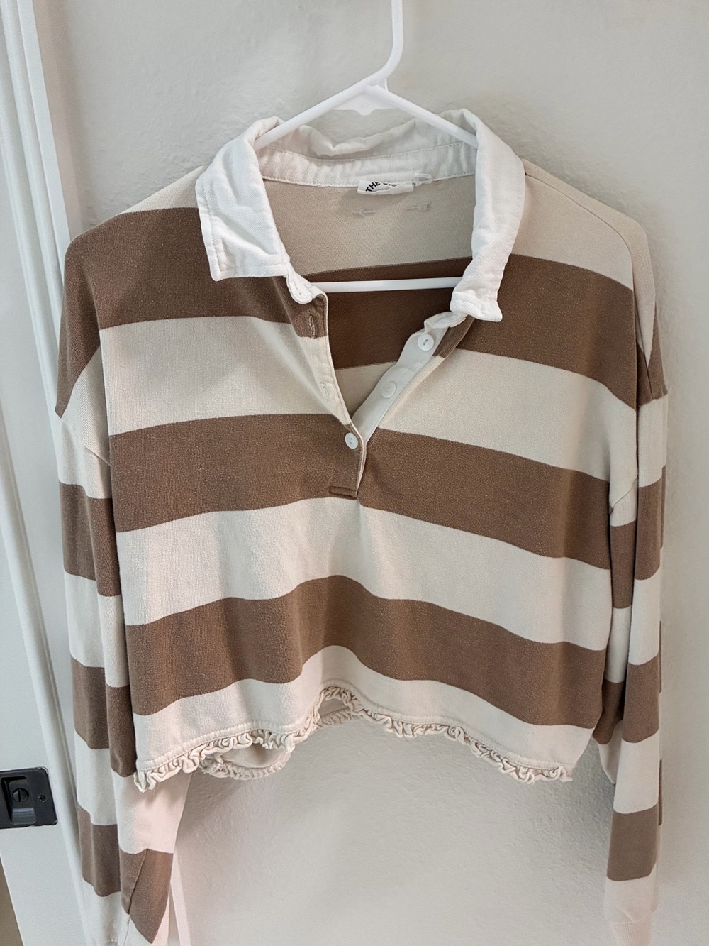 The Upside Duke Stripe Cropped Polo Shirt